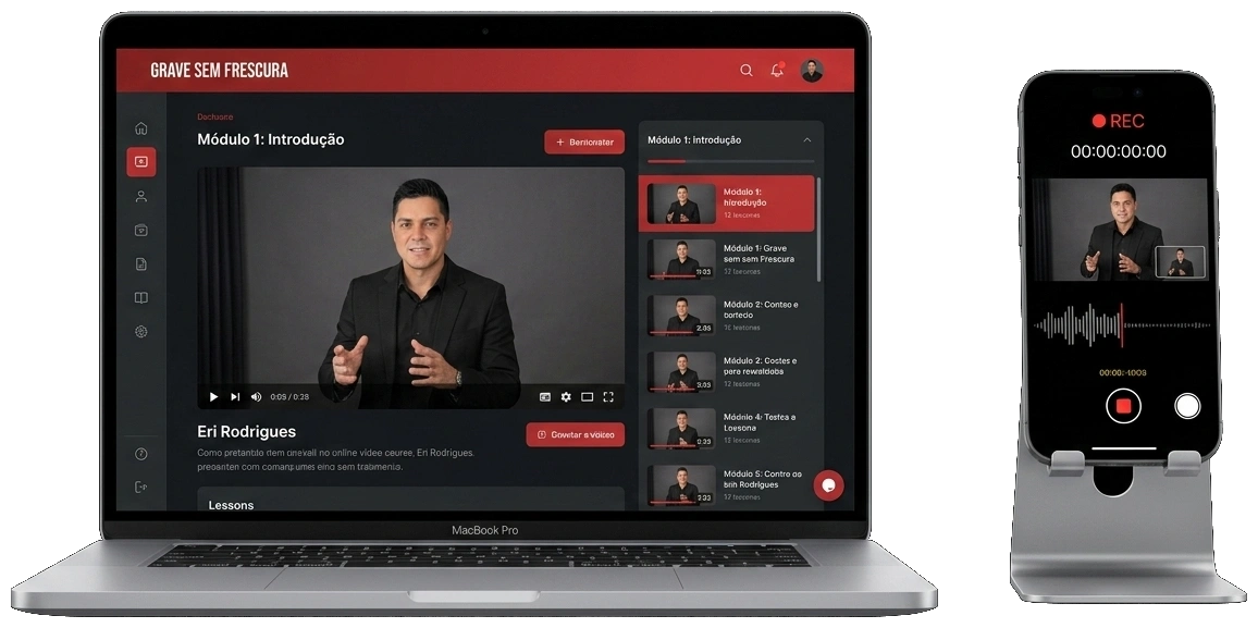 Treinamento Grave Sem Frescura — MacBook e Celular com o mentor Eri Rodrigues